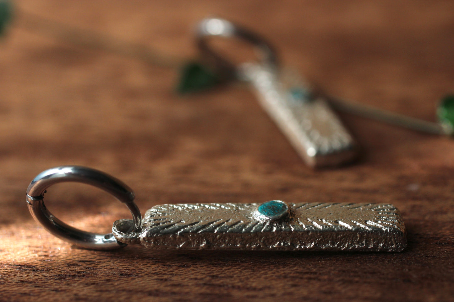 Sand Casted Earrings #3 | Turquoise