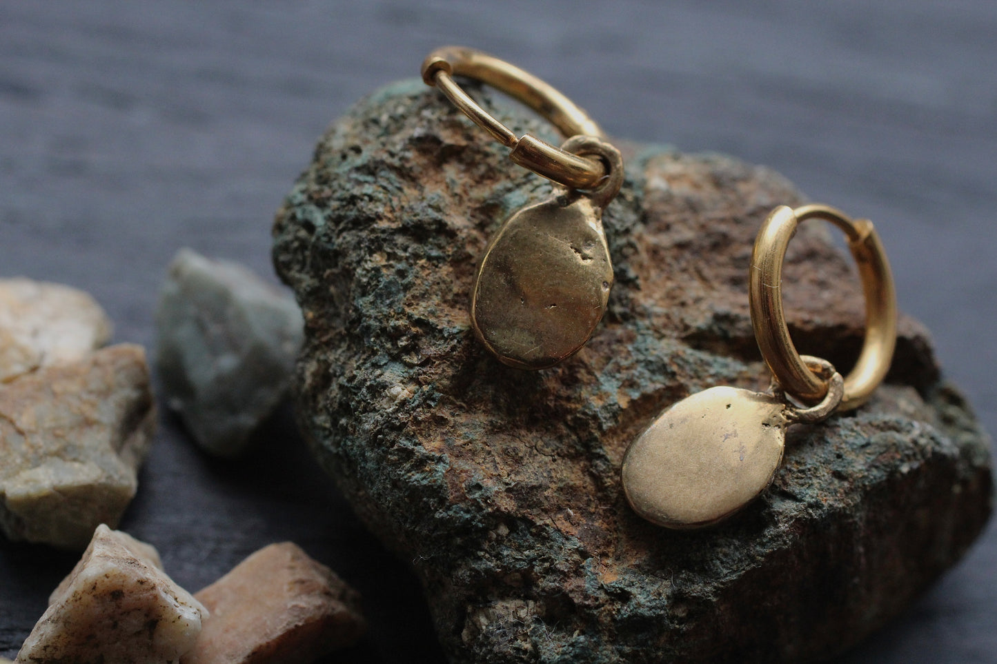 Sand Casted Earrings #5 | Azumalachite