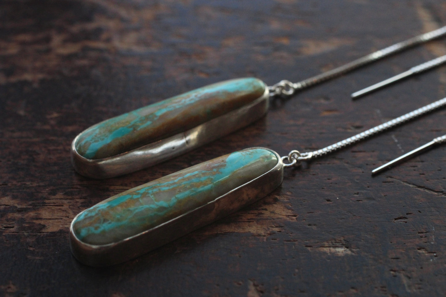 Threaded Turquoise Earrings