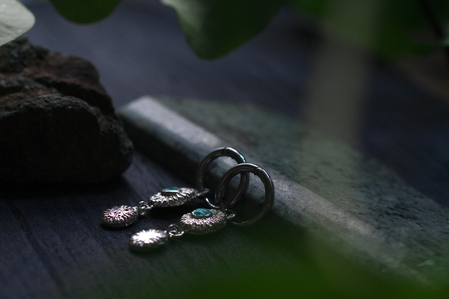 Sand Casted Earrings #6 | Turquoise