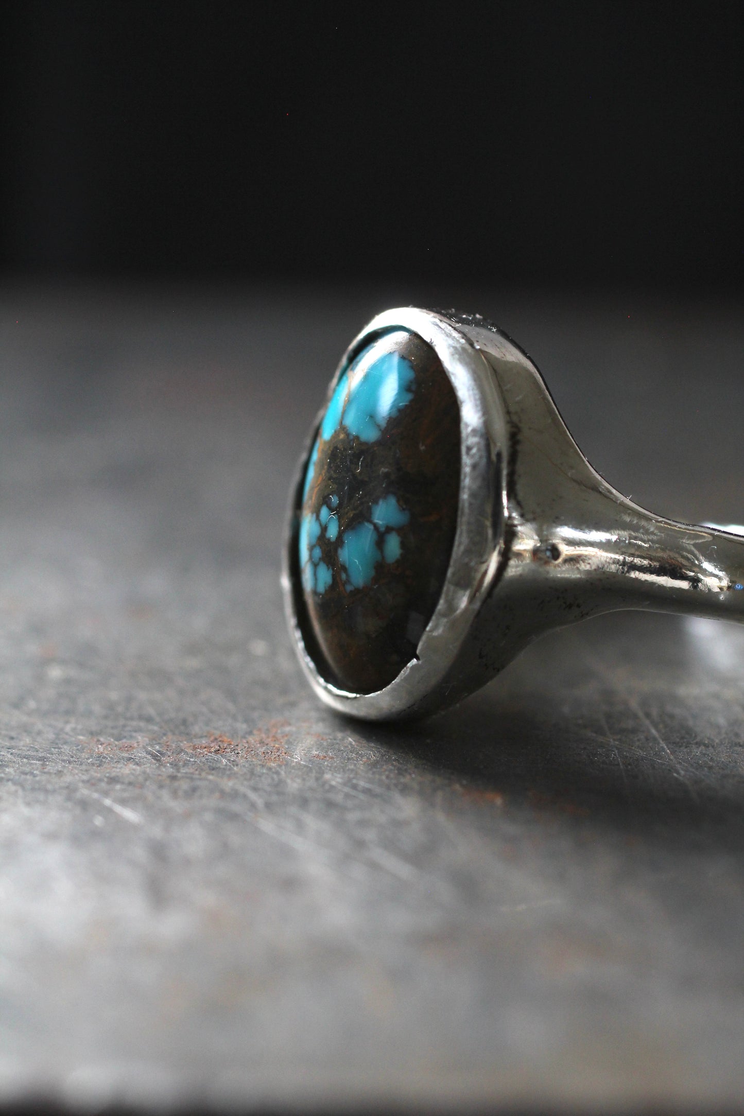 Blue Moon Turquoise | 950 silver | simple signet style