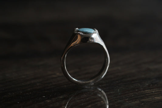 Goldenhills turquoises | Signet type ring | 900coin style silver