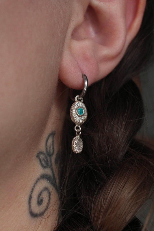 Sand Casted Earrings #6 | Turquoise