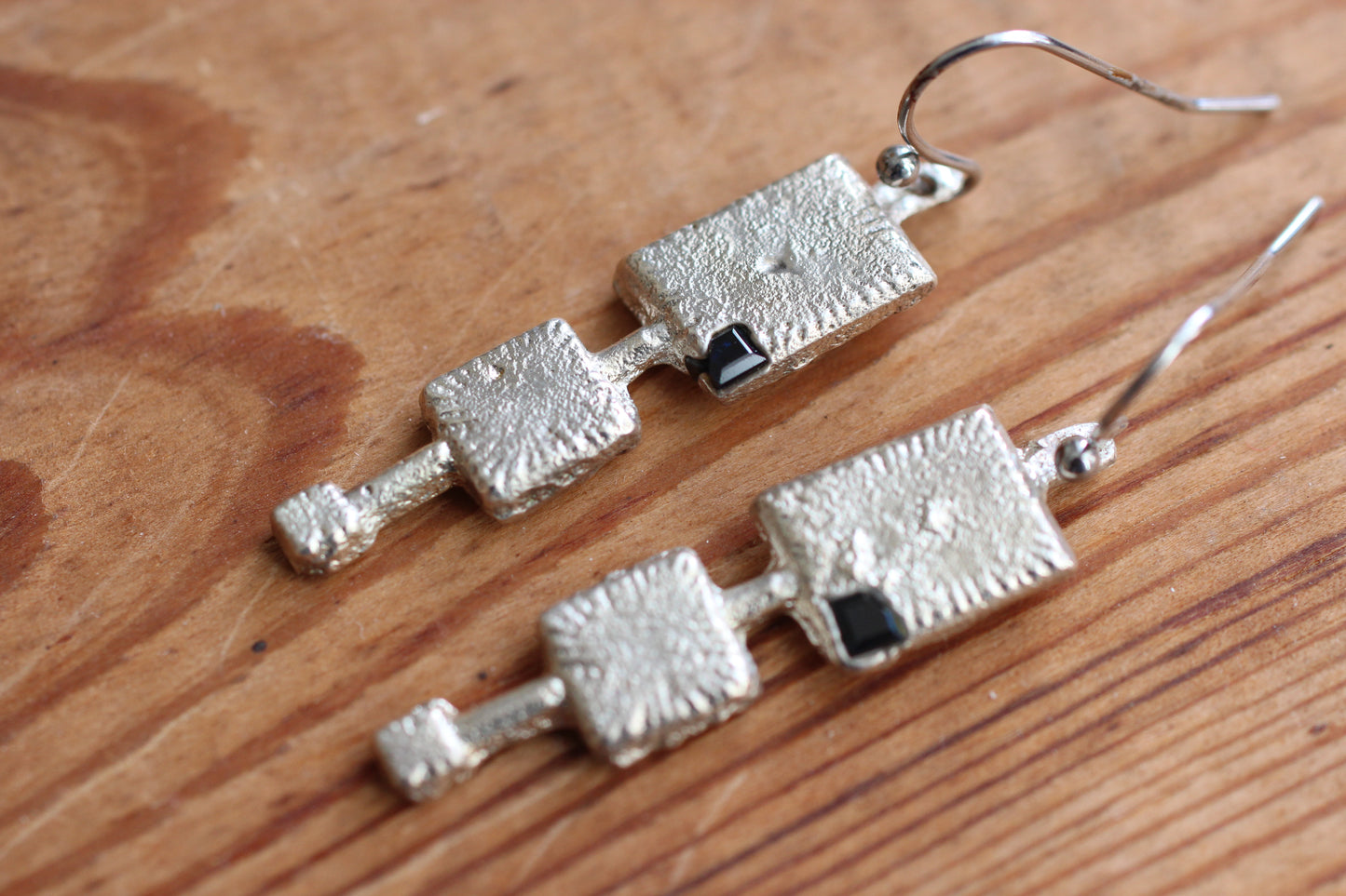 Three Squares Earrings | Sapphire