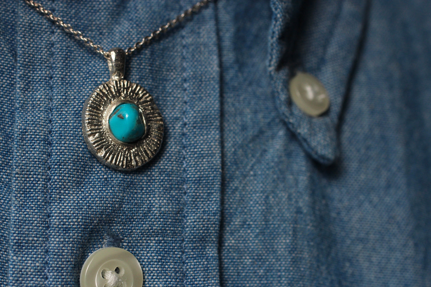 Shining Silver Pendant | Turquoise