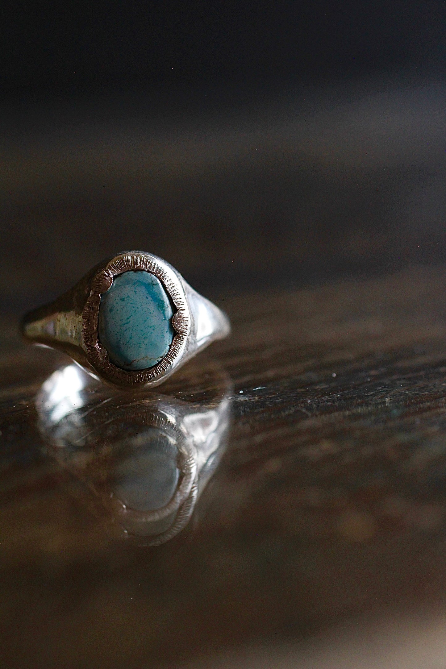 Goldenhills turquoises | Signet type ring | 900coin style silver