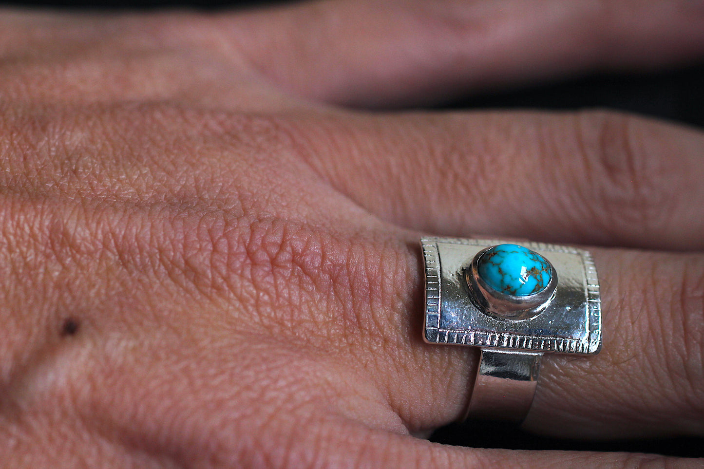 adobe door | Lone Mt turquoise | silver 950