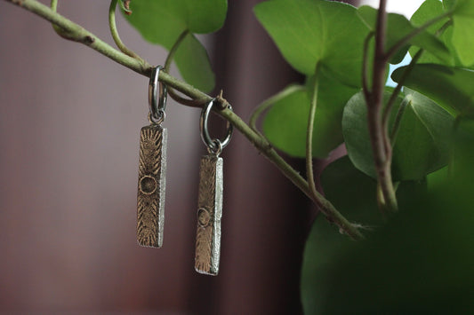 Sand Casted Earrings #2 | Silver