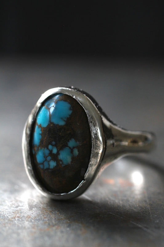 Blue Moon Turquoise | 950 silver | simple signet style