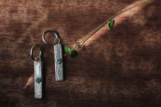 Sand Casted Earrings #3 | Turquoise