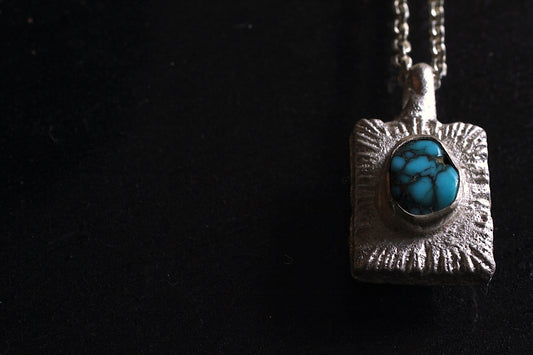 Apach Blue Turquoise | sand casted necklace