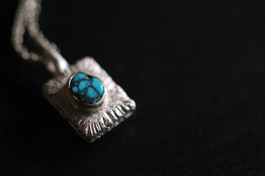 Apach Blue Turquoise | sand casted necklace