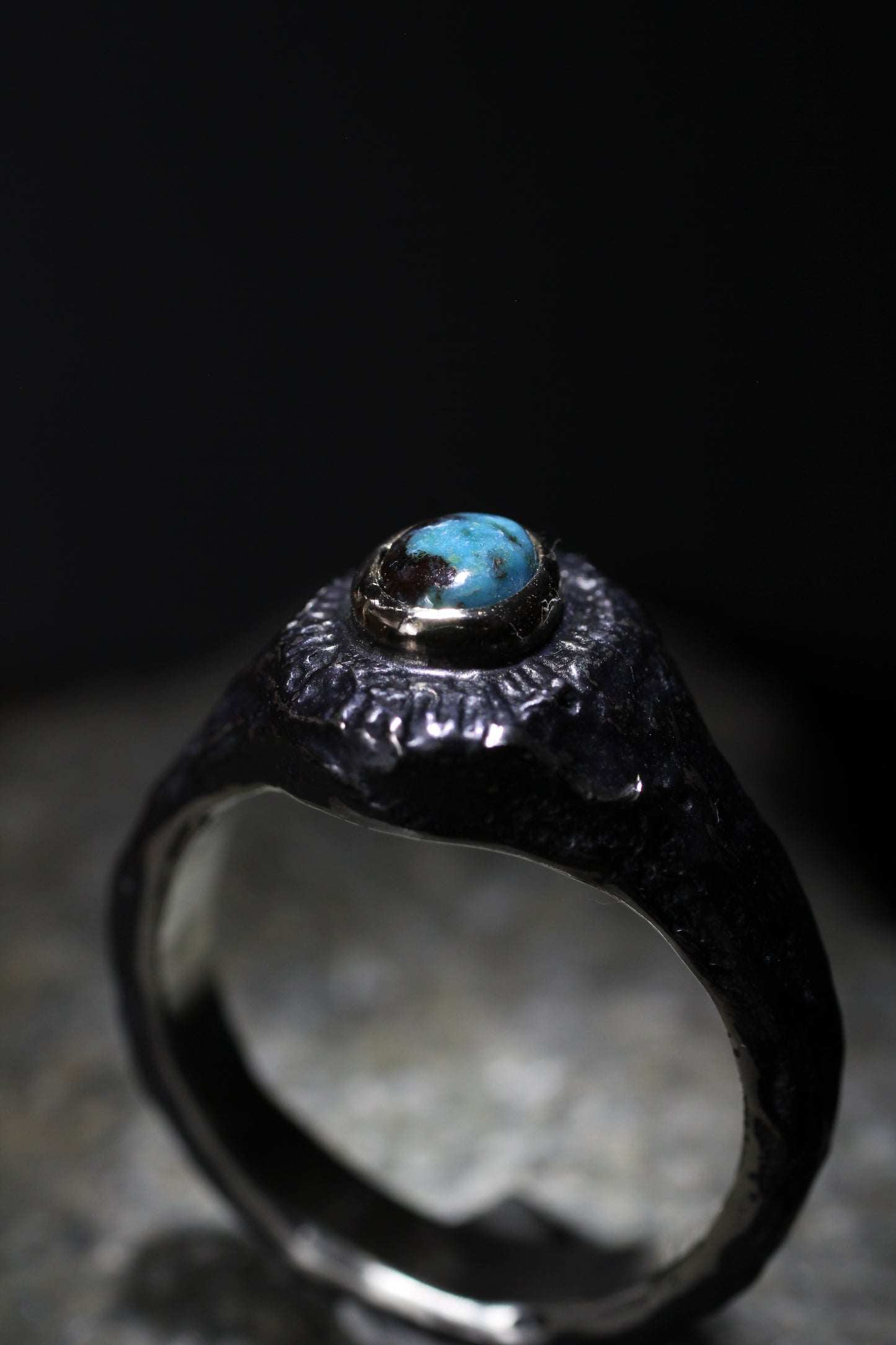 Melt Sun series | Bisbee Turquoise |900 coin style silver| 10k gold bezel