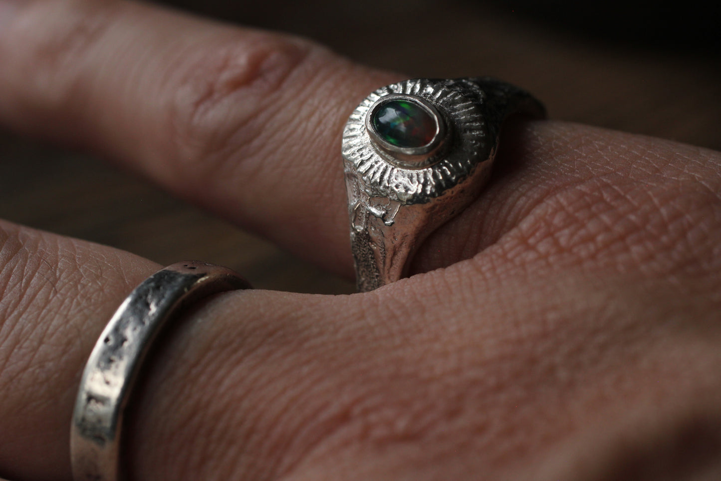 Melt Sun series | Ethiopian opal |900 coin style silver