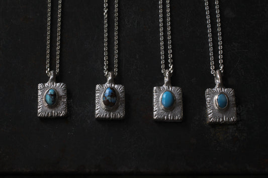Golden hill turquoise | Sand casted | silver 950