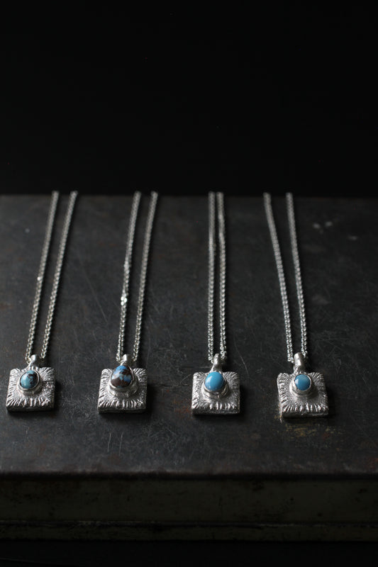 Golden hill turquoise | Sand casted | silver 950