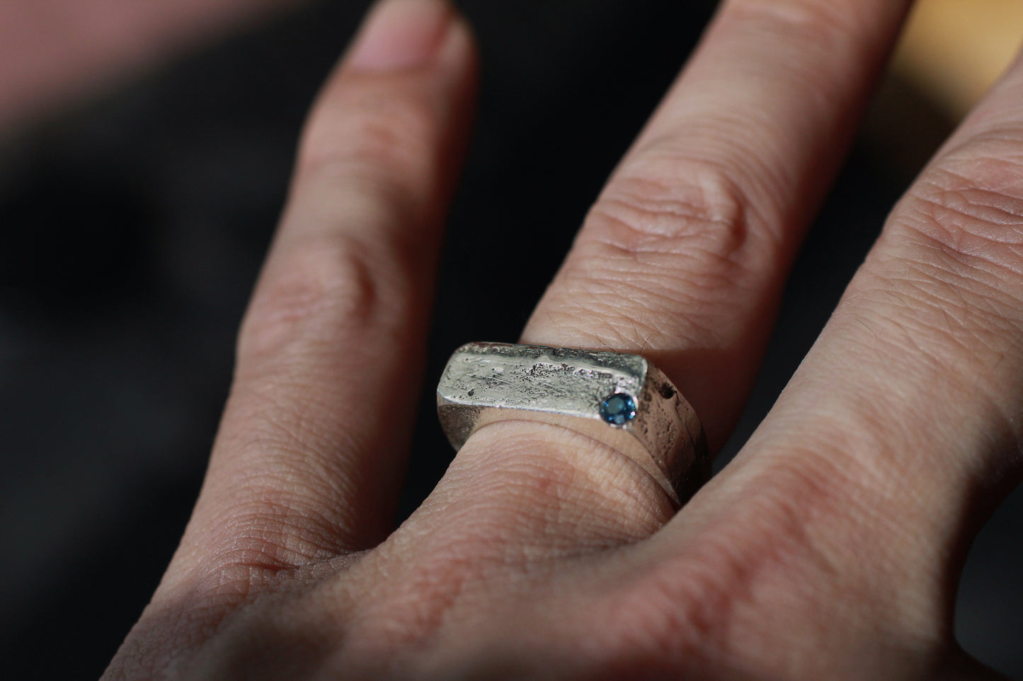 Ancient Sand Signet Ring | Sapphire