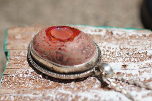 Bright Red Pendant | Opal