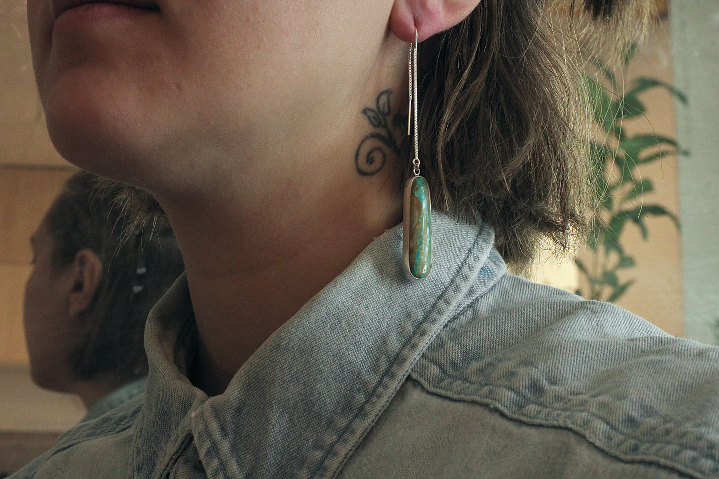 Threaded Turquoise Earrings