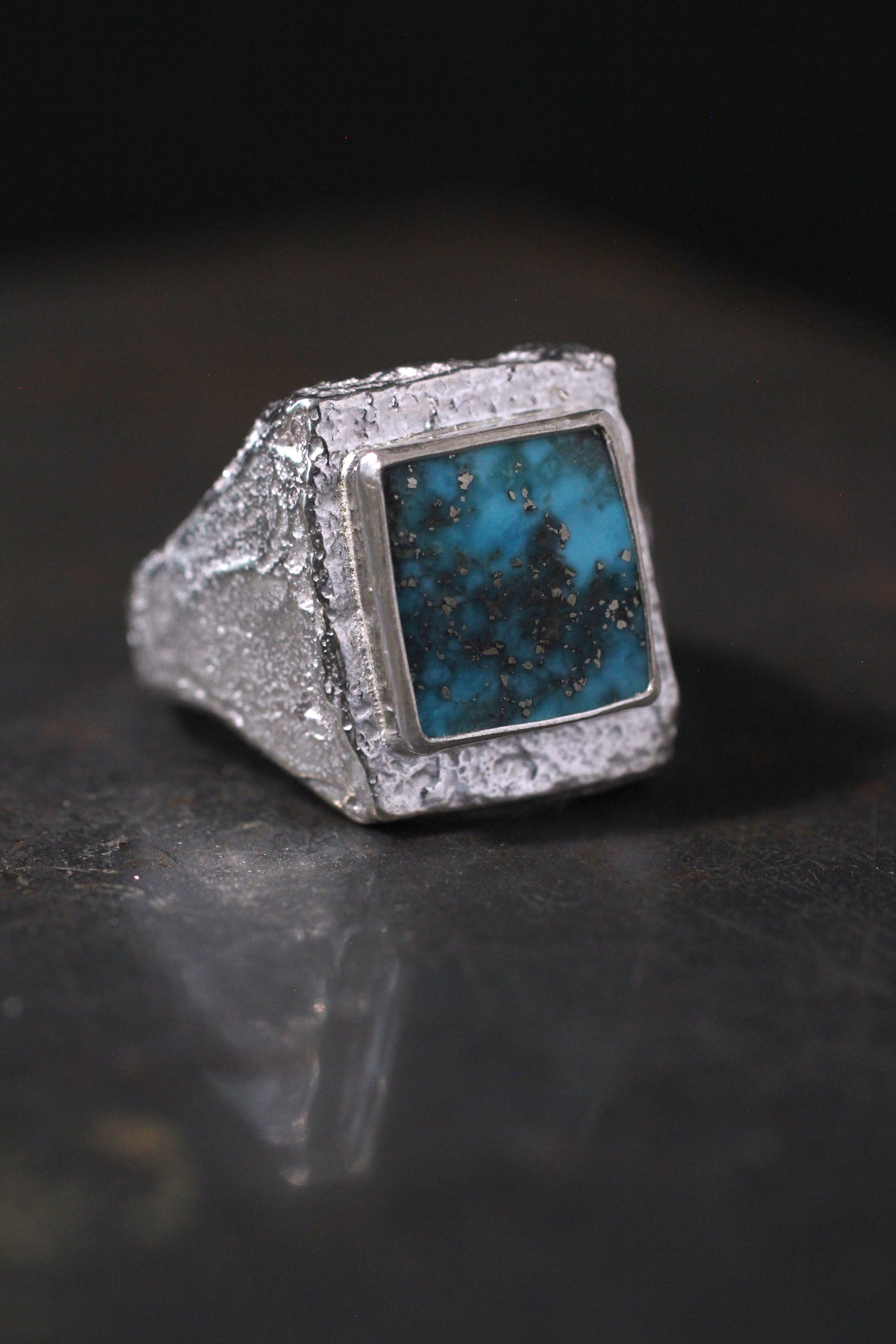Morenci Turquoise | Pyrite in Turquoise | 950 silver | size