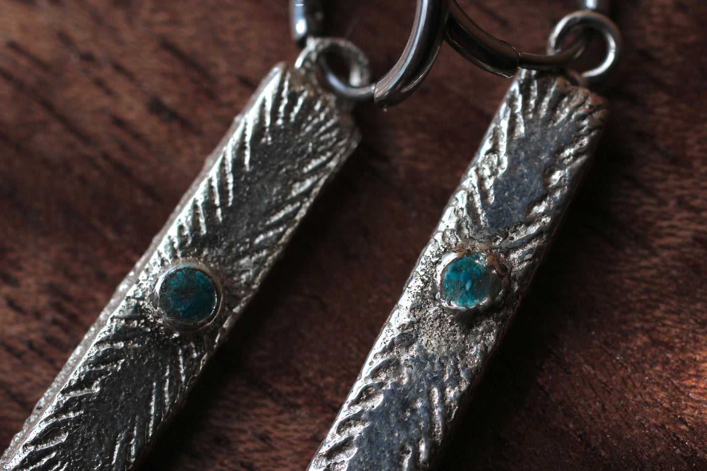 Sand Casted Earrings #3 | Turquoise