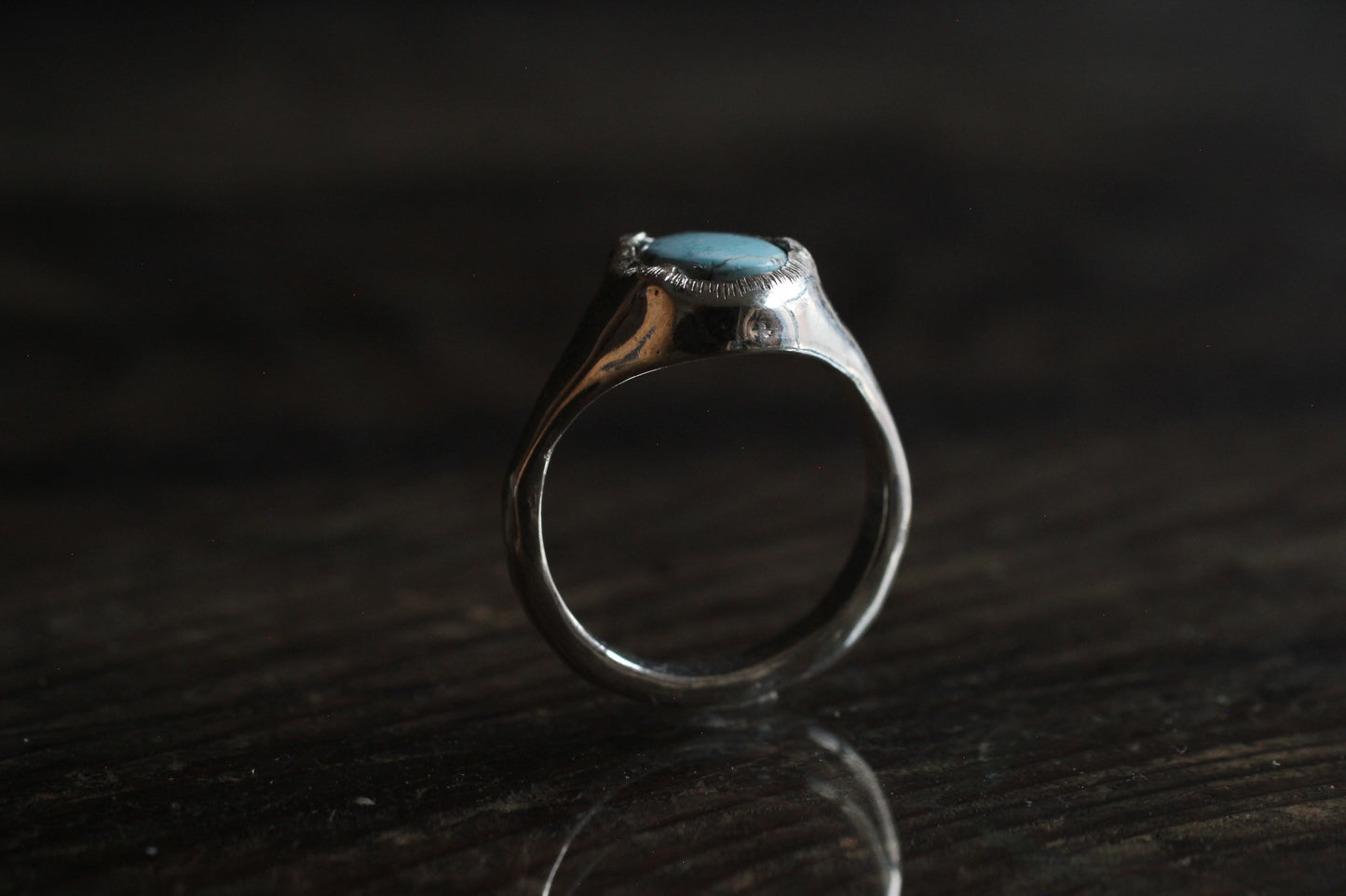 Goldenhills turquoises | Signet type ring | 900coin style silver