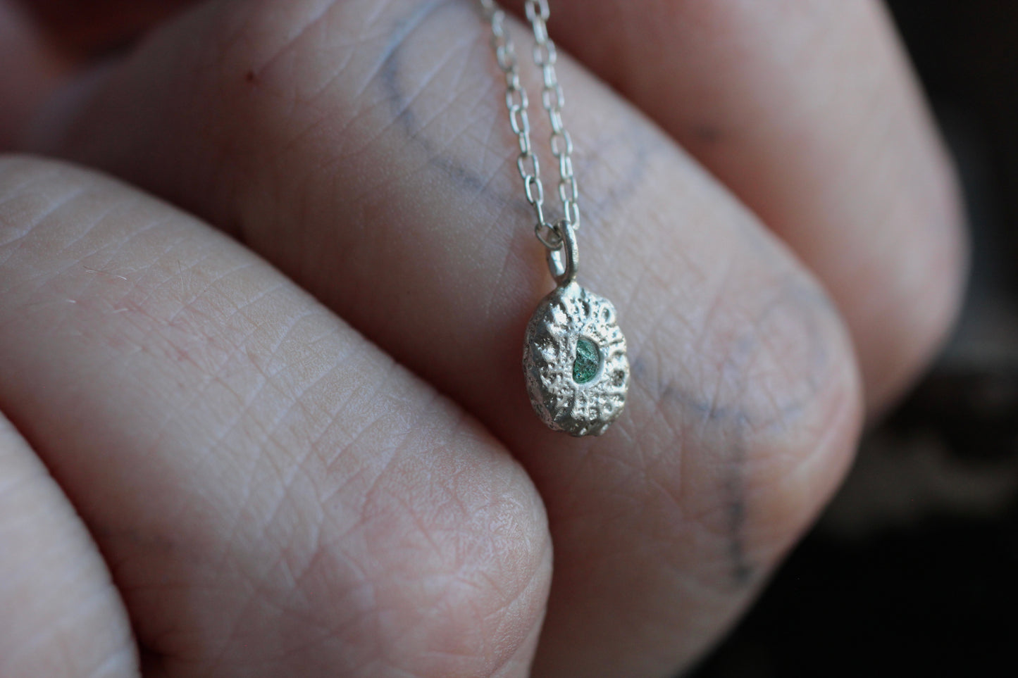 Sand Sun Pendant #1 | Emerald