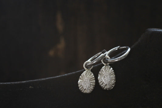 Sand Casted Earrings #8 | Silver