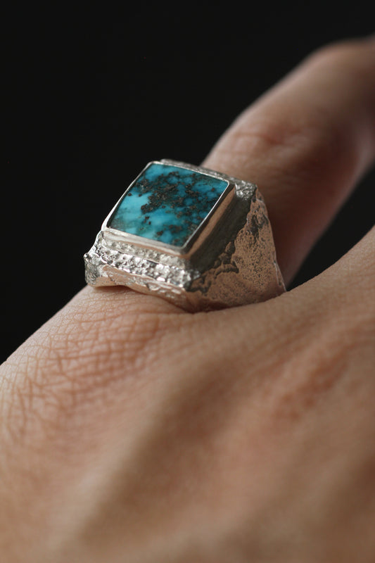 Morenci Turquoise | Pyrite in Turquoise | 950 silver | size
