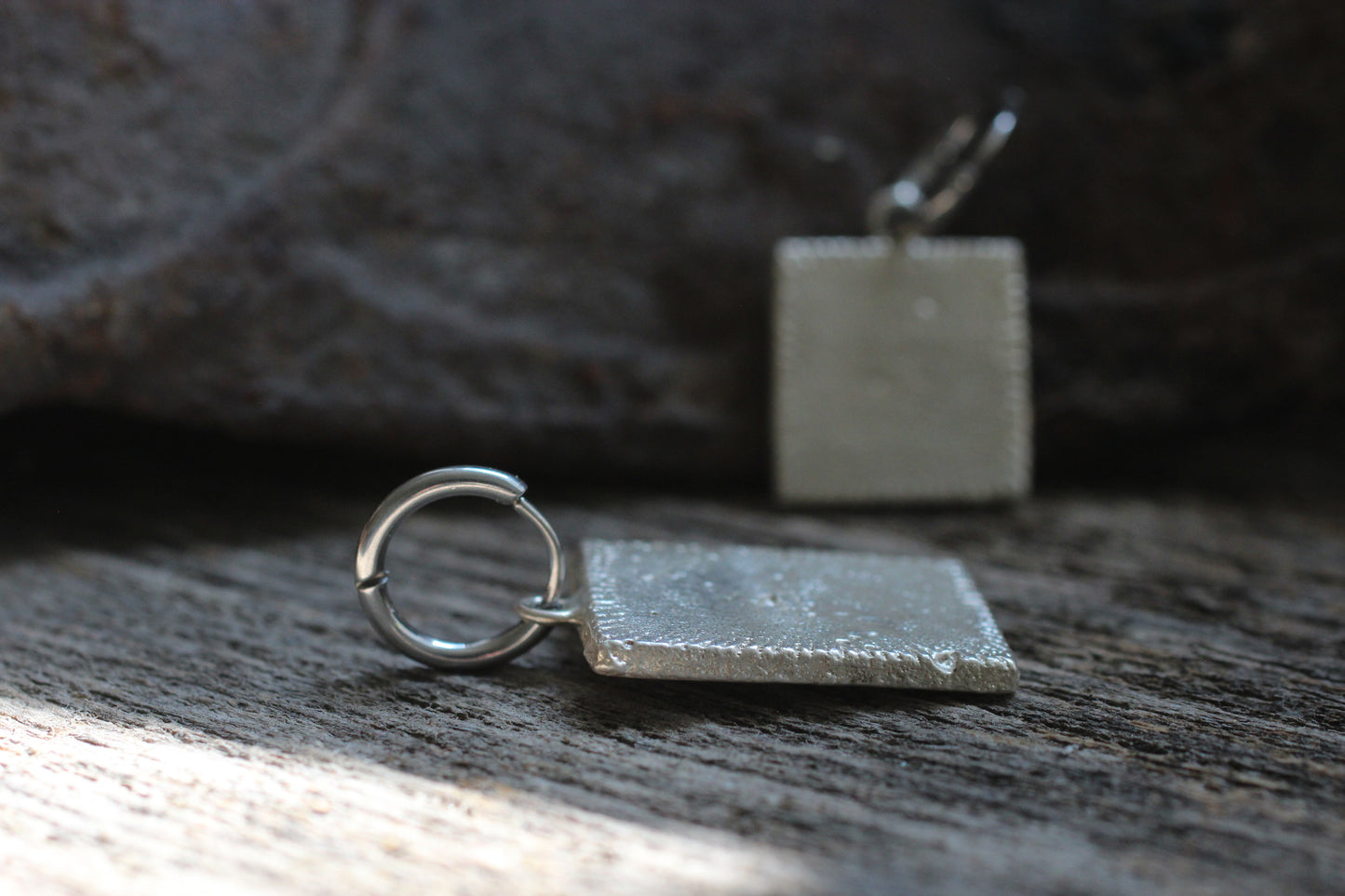 Sand Casted Earrings #10 | Silver