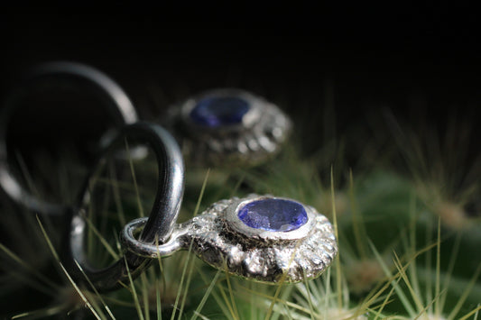 Sand Casted Earrings #4 | Tanzanite