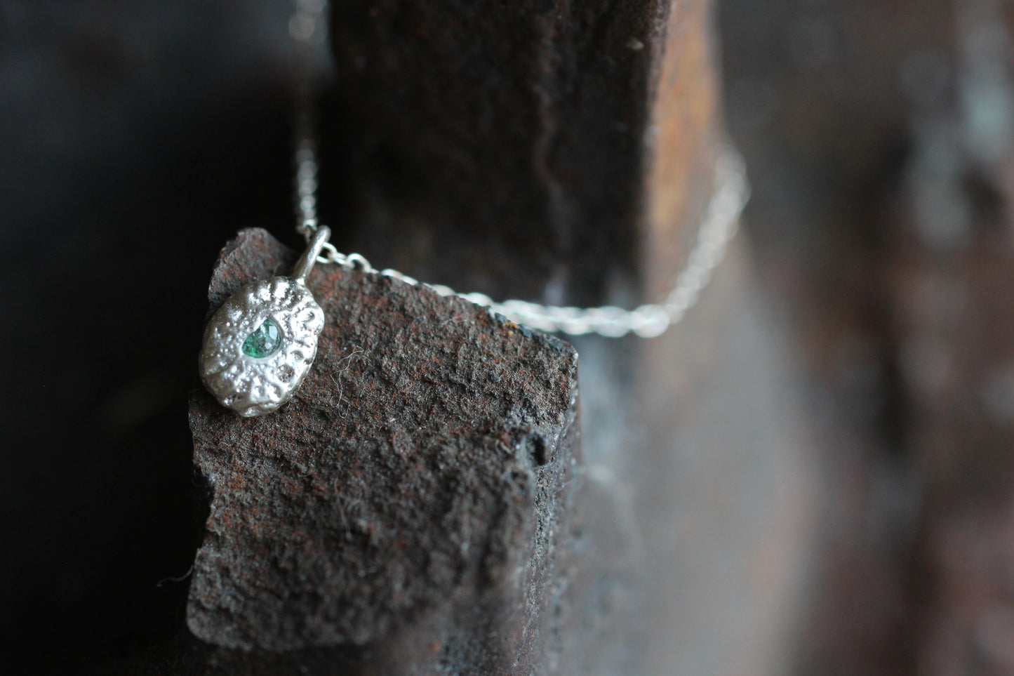 Sand Sun Pendant #1 | Emerald