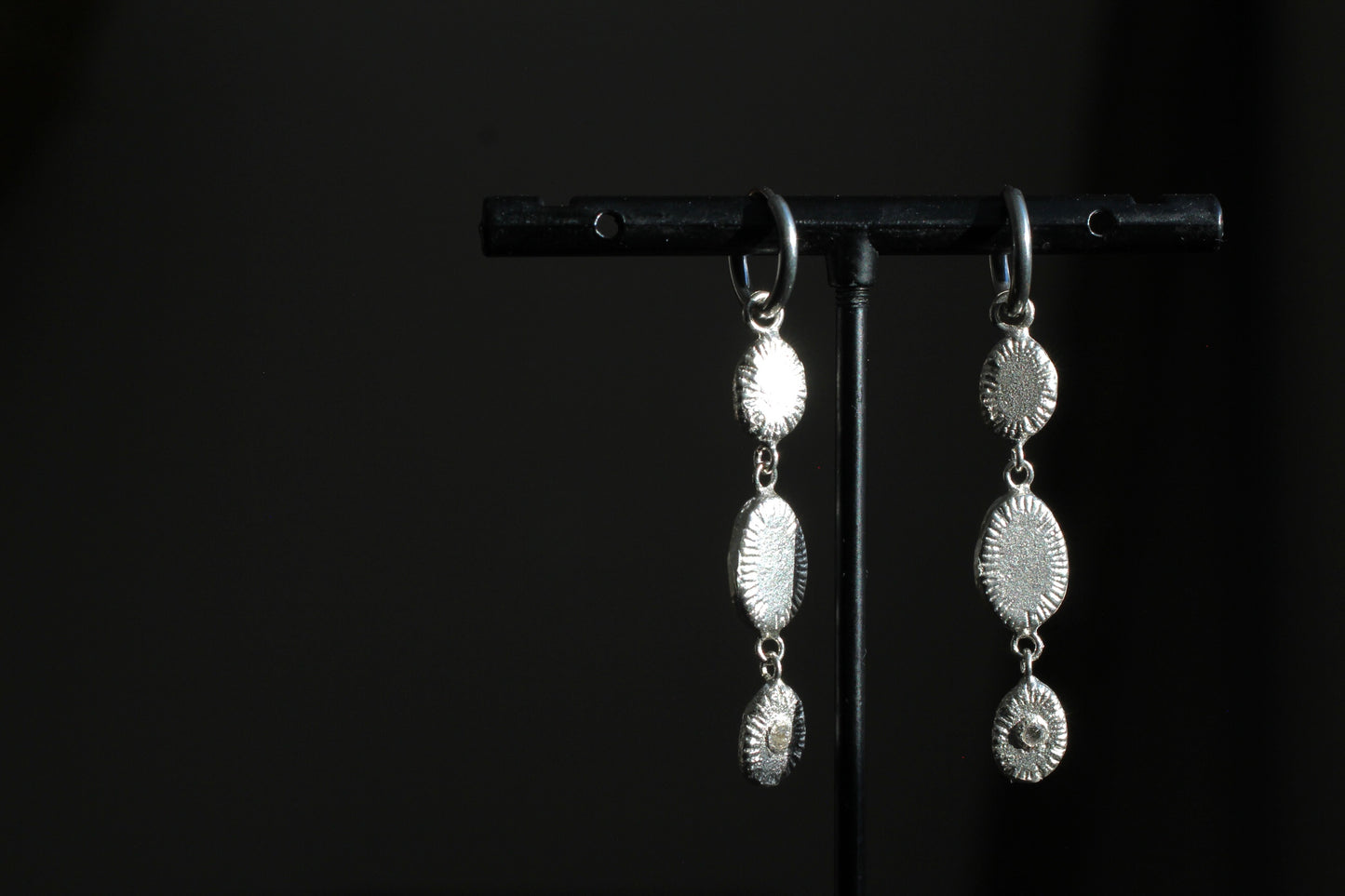 Three Circle Earrings | Herkimer Diamond