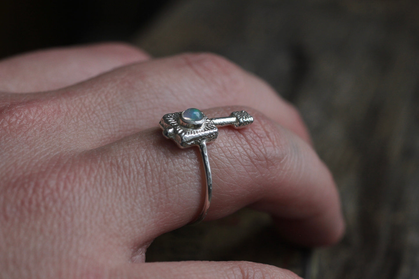 Sand Casted Ring #1 | Opal