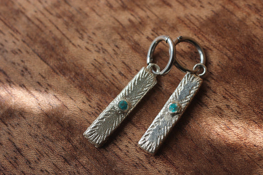 Sand Casted Earrings #3 | Turquoise