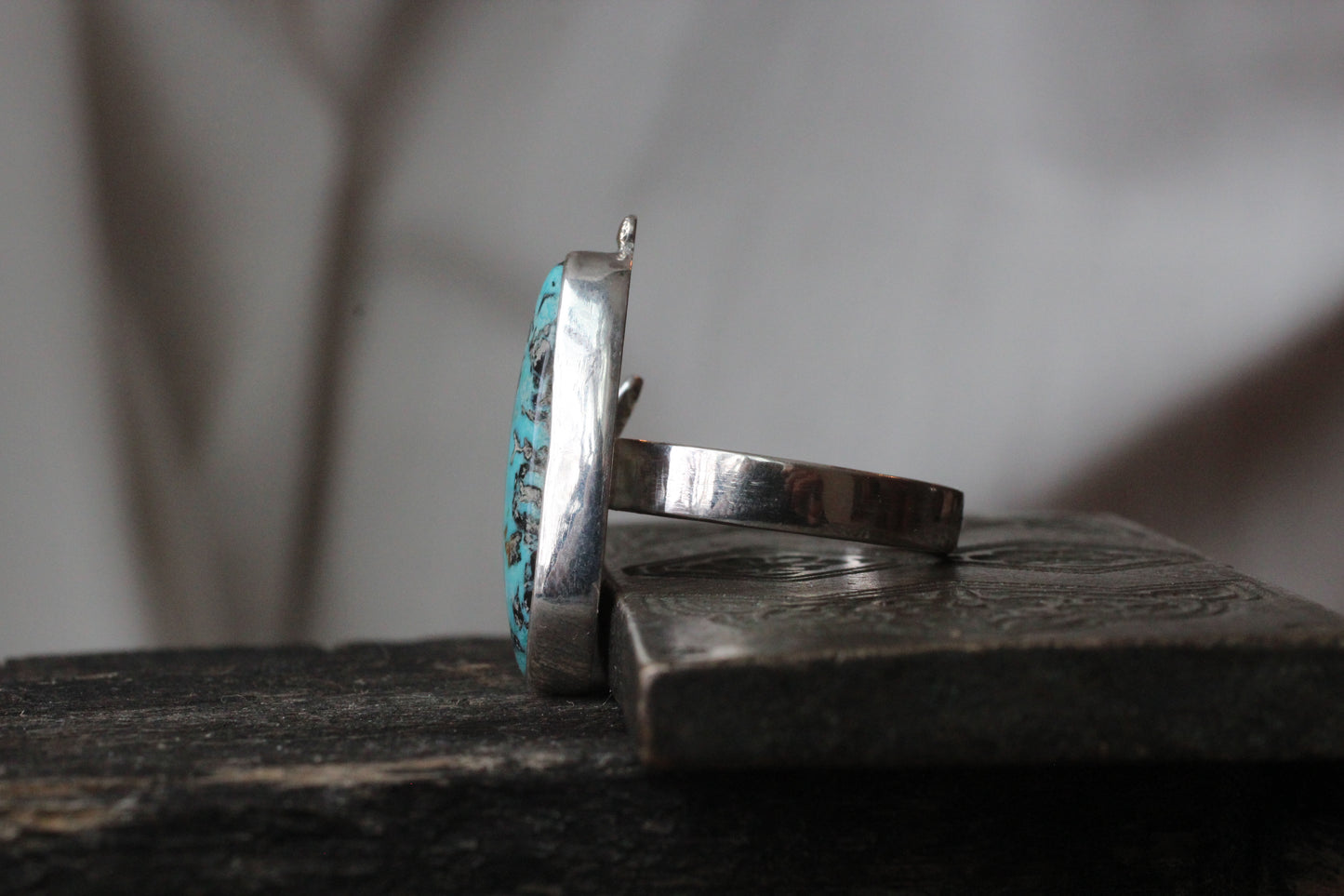 Turquoise and Garnet Ring