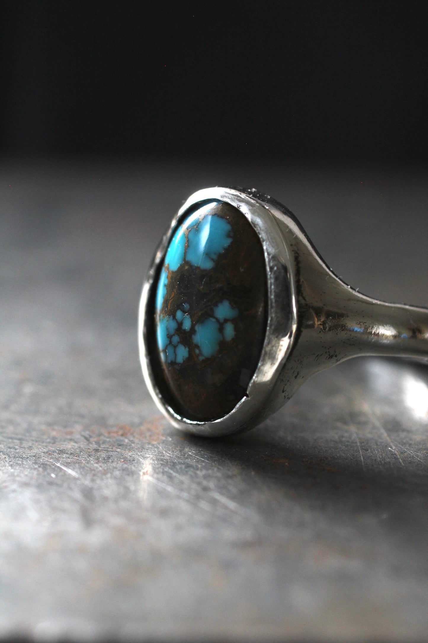 Blue Moon Turquoise | 950 silver | simple signet style