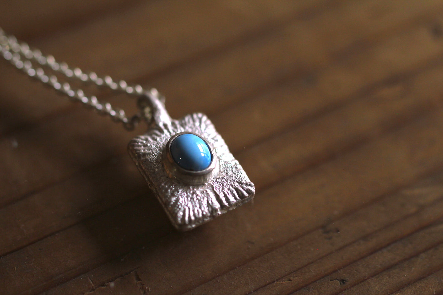 Golden hill Turquoise | sand casted | silver950 necklace