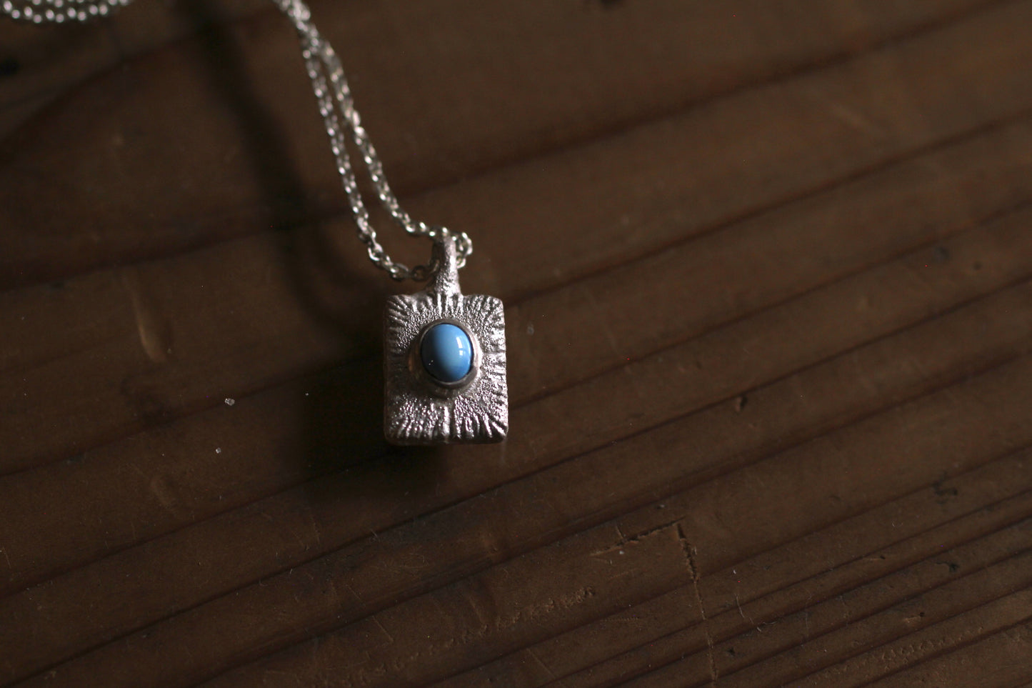 Golden hill Turquoise | sand casted | silver950 necklace