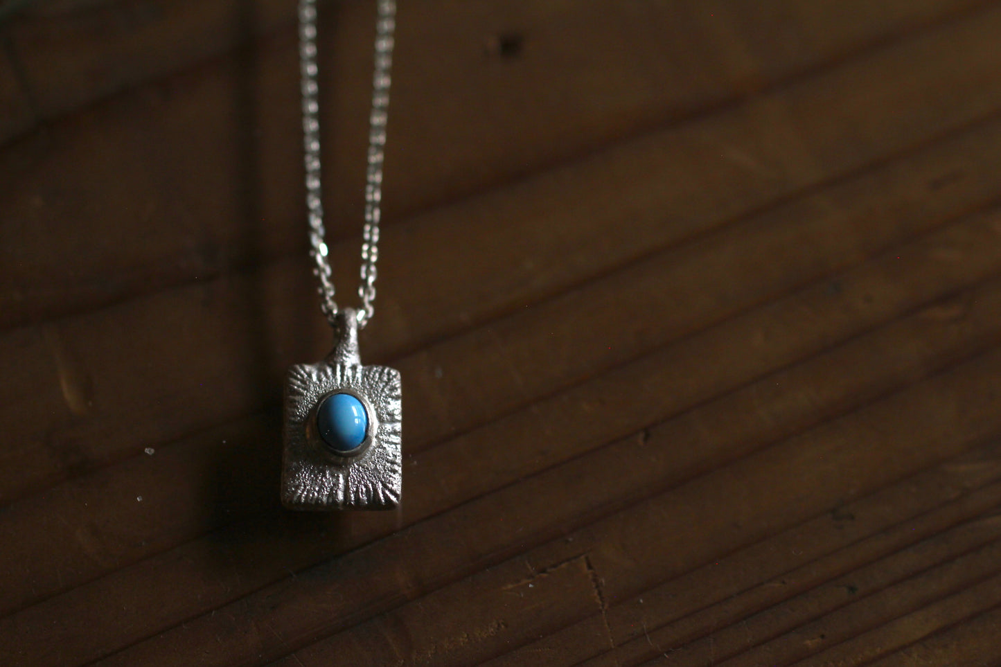 Golden hill Turquoise | sand casted | silver950 necklace