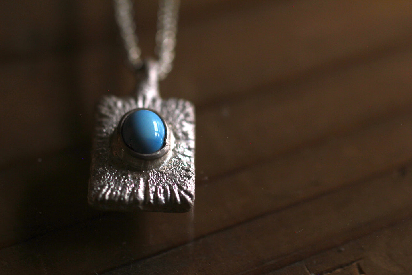 Golden hill Turquoise | sand casted | silver950 necklace
