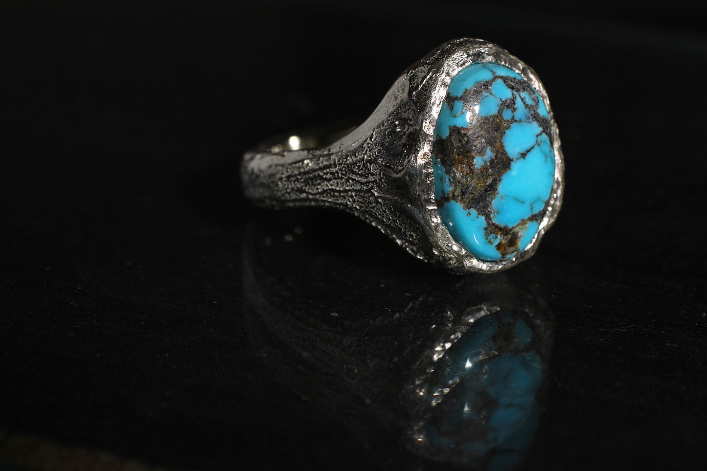 Melt 1 Ring | Sierra Nevada Turquoise | 900 coin style silver