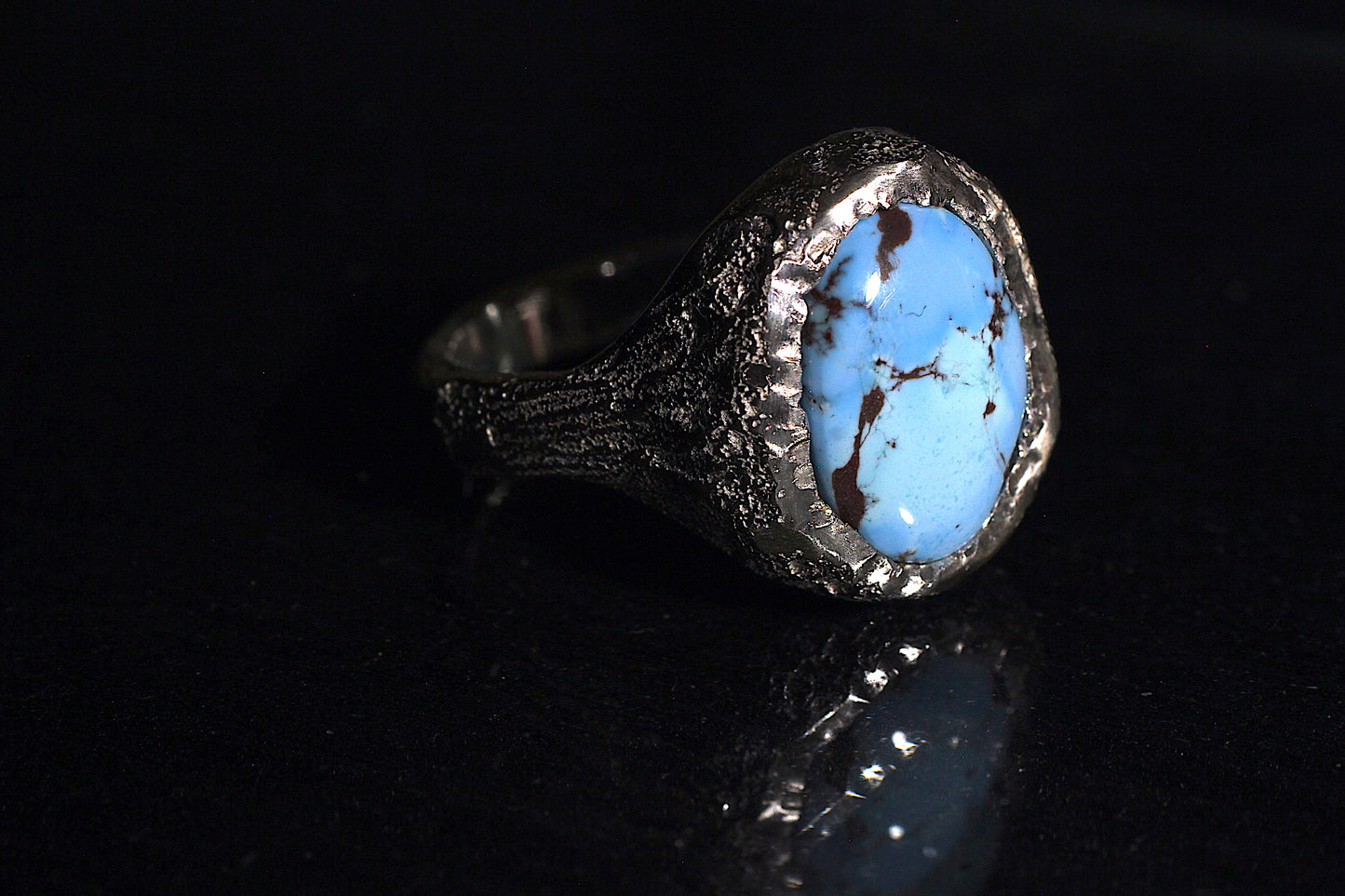 Melt 1 Ring | Goldenhills Turquoise | 900 coin style silver