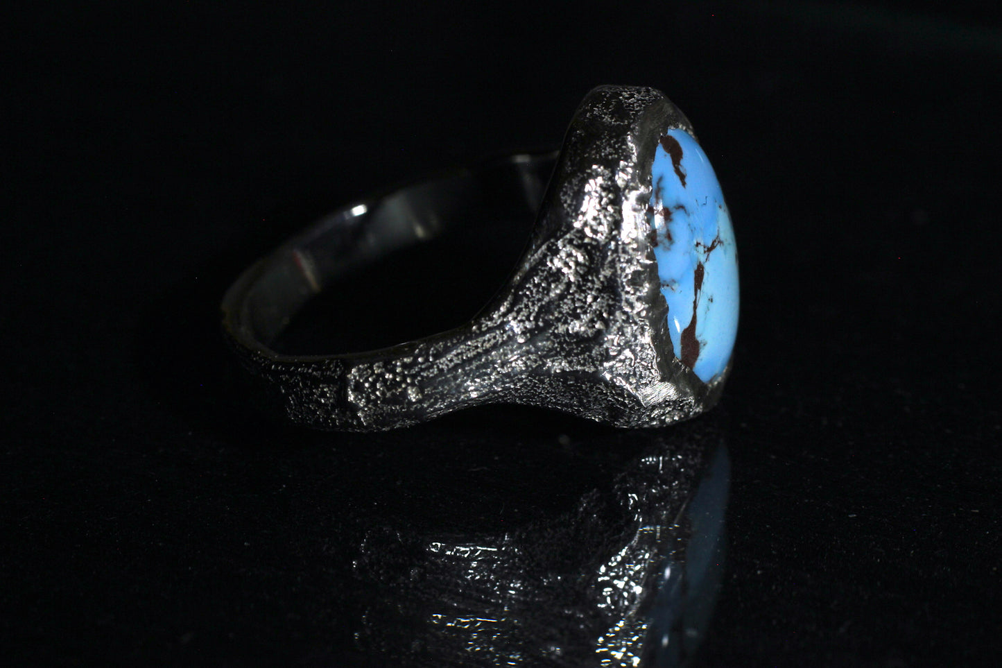 Melt 1 Ring | Goldenhills Turquoise | 900 coin style silver