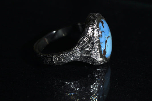 Melt 1 Ring | Goldenhills Turquoise | 900 coin style silver