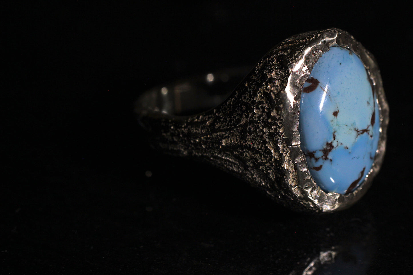 Melt 1 Ring | Goldenhills Turquoise | 900 coin style silver