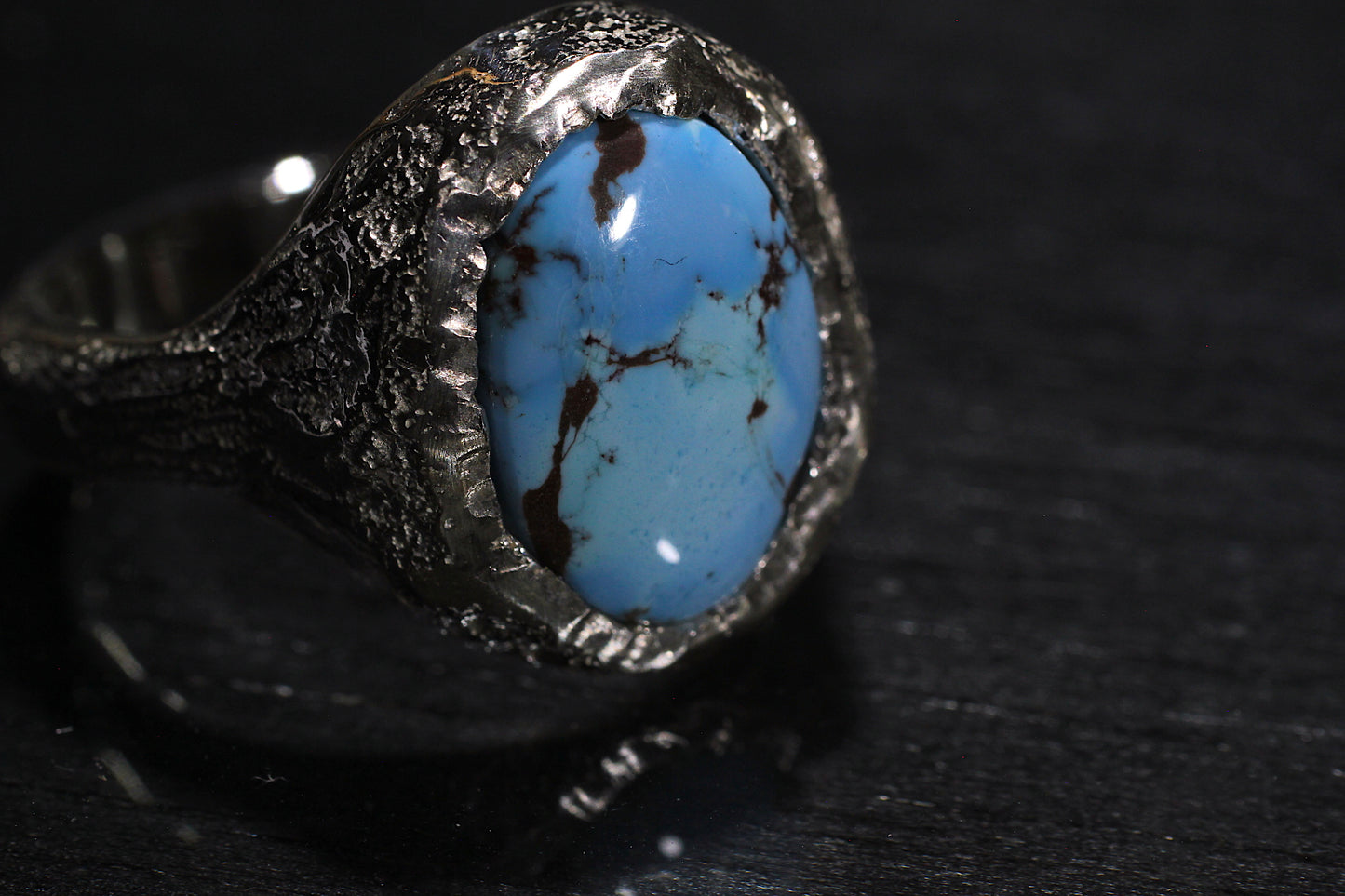 Melt 1 Ring | Goldenhills Turquoise | 900 coin style silver