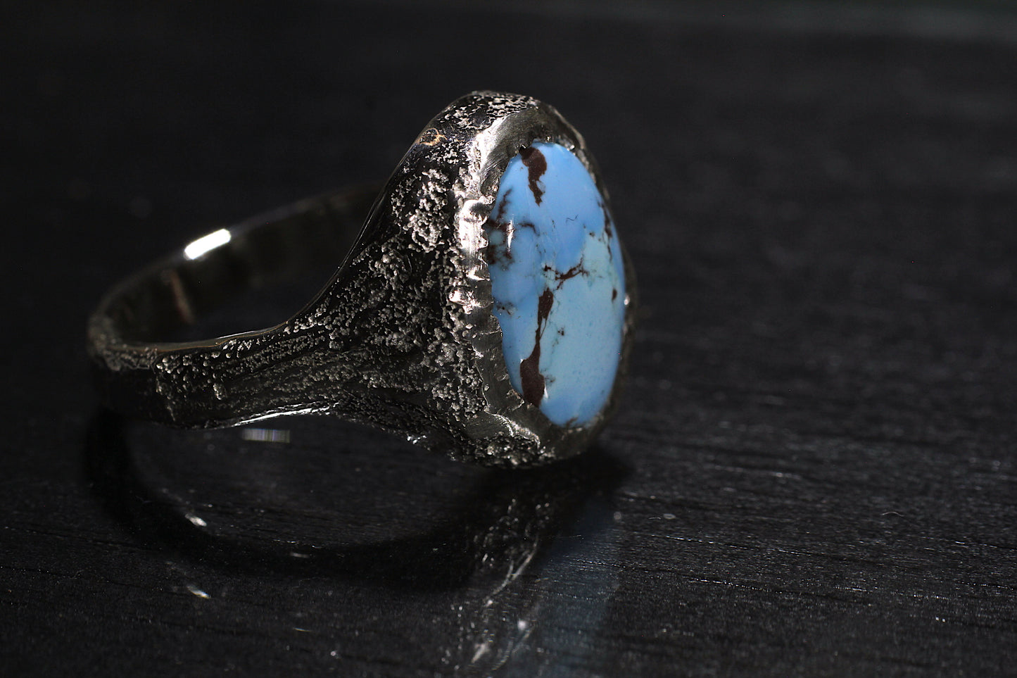 Melt 1 Ring | Goldenhills Turquoise | 900 coin style silver