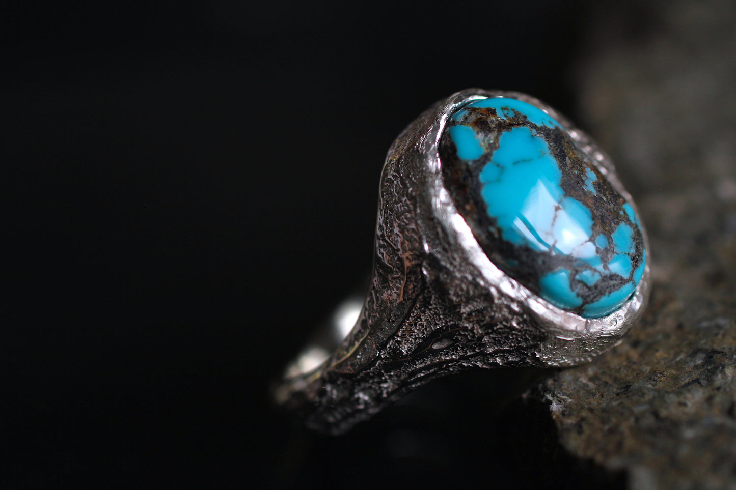 Melt 1 Ring | Sierra Nevada Turquoise | 900 coin style silver
