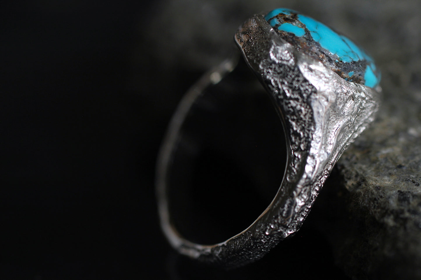 Melt 1 Ring | Sierra Nevada Turquoise | 900 coin style silver
